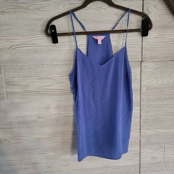 Lilly Pulitzer Silk Tank Top Dusk Womens SZ XS Purple Adjustable Designer - Picture 1 of 5